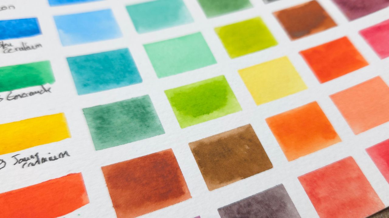 Nuancier des couleurs à l'aquarelle par Céline Vasseur