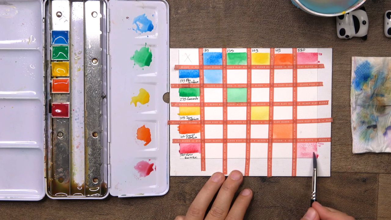 Couleurs primaires nuancier aquarelle par Céline Vasseur