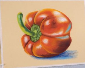 Poivron aux pastels secs par Céline Vasseur