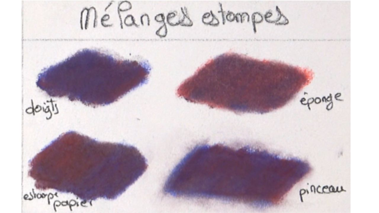 Différentes façon d'esomper ses pastel pour comprendre et créer ses propres nuancier au pastel sec facilement